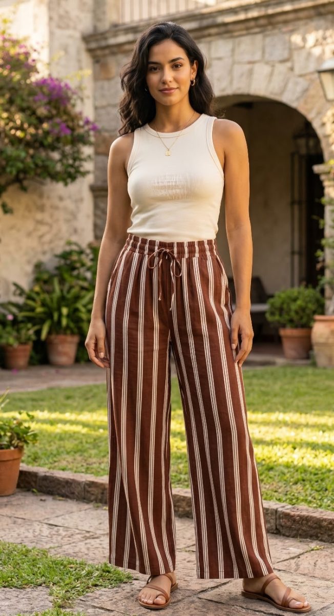 PANTALON RAYADO CON CUERDITAS
