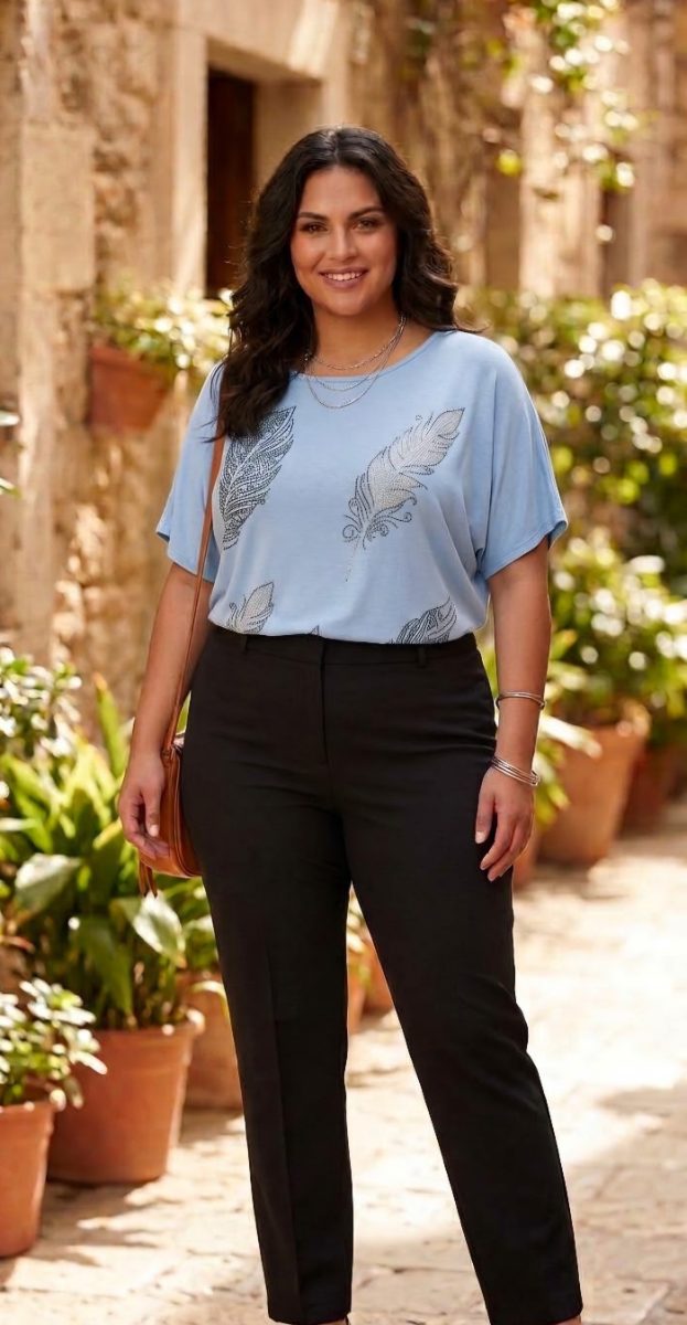 REMERA CON ESTAMPA DE HOJAS