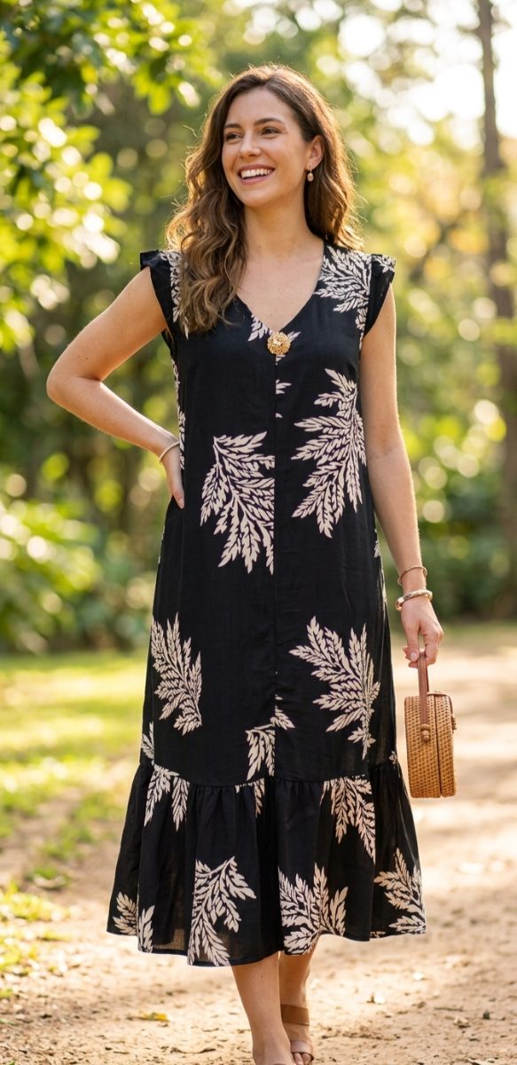 VESTIDO SIN MANGAS SIMIL LINO